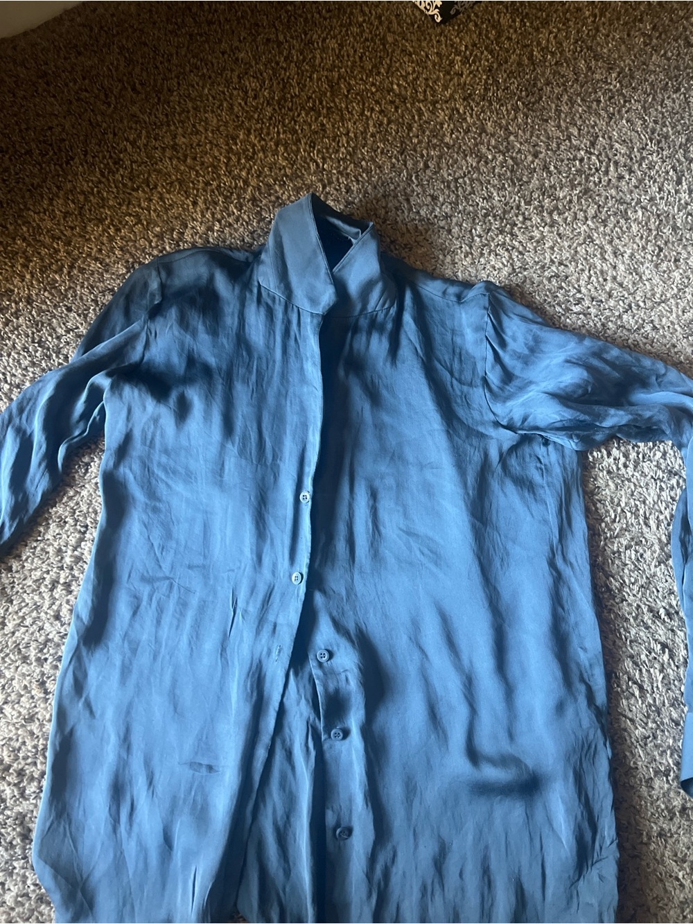 Theory Women's Blue Button-Down Casual Shirt